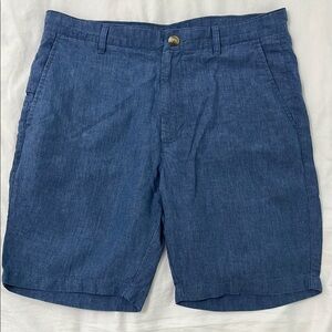 Blue Linen Shorts